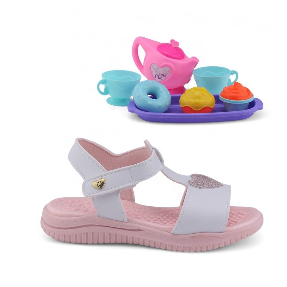 Sandália Menina Kidy Fly Baby 192-1062 Coração