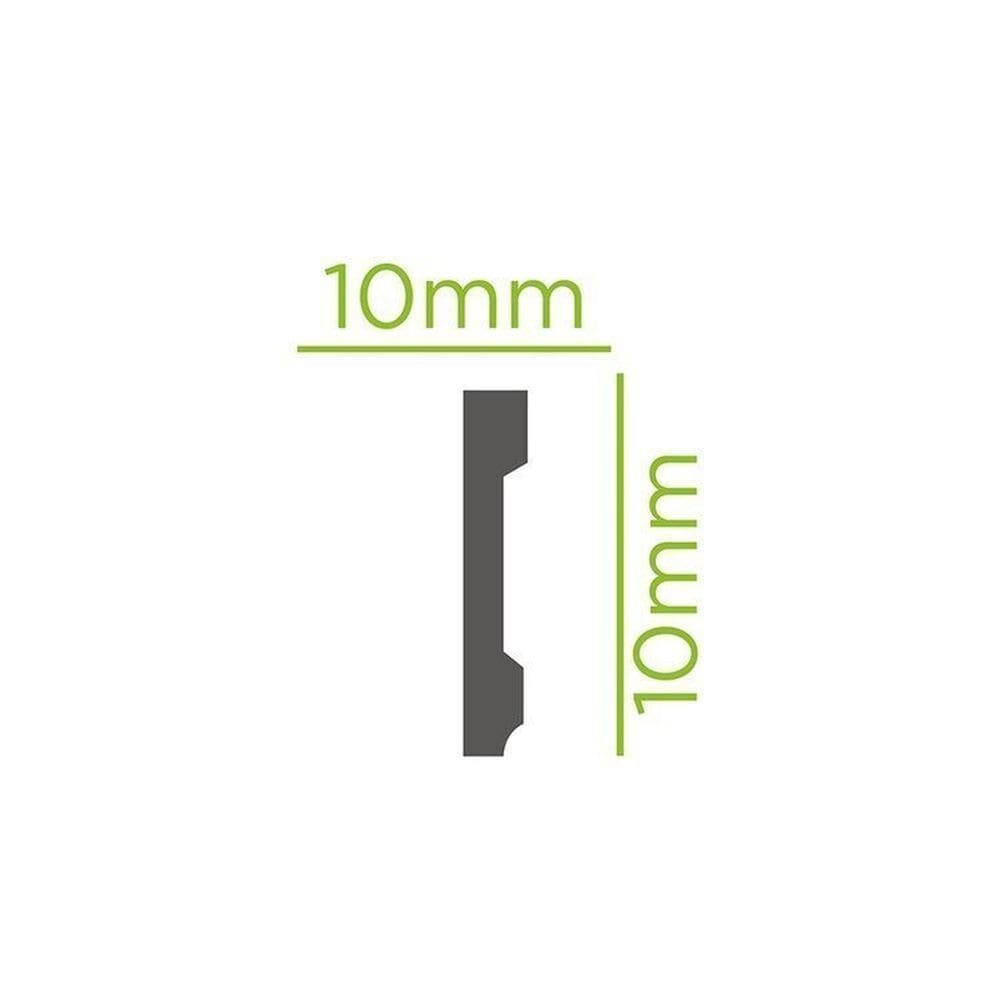 Kit com 30 Barras Rodapé de Poliestireno Slim 10cm X 10mm Liso 72m Branco