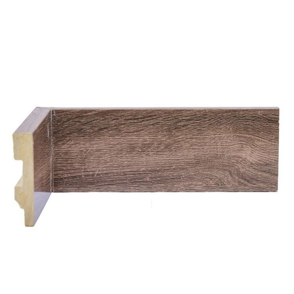 Kit com 3 Barras Rodapé de Poliestireno 7cm X 15mm Liso Wood 7,2m Pinus