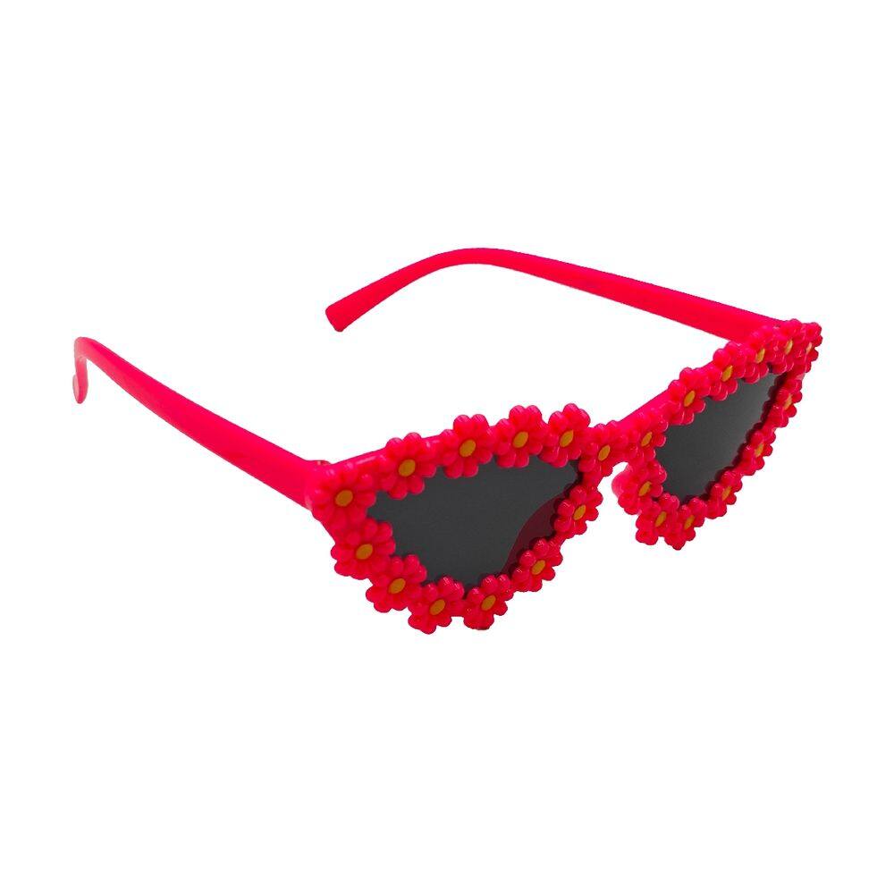 Óculos De Sol Infantil Triangular Com flor Moda Blogueirinha Fofinho