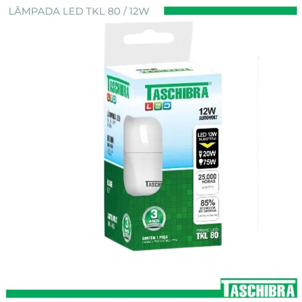 Lampada Led Tkl 80/12W 6500K Taschibra | Extra