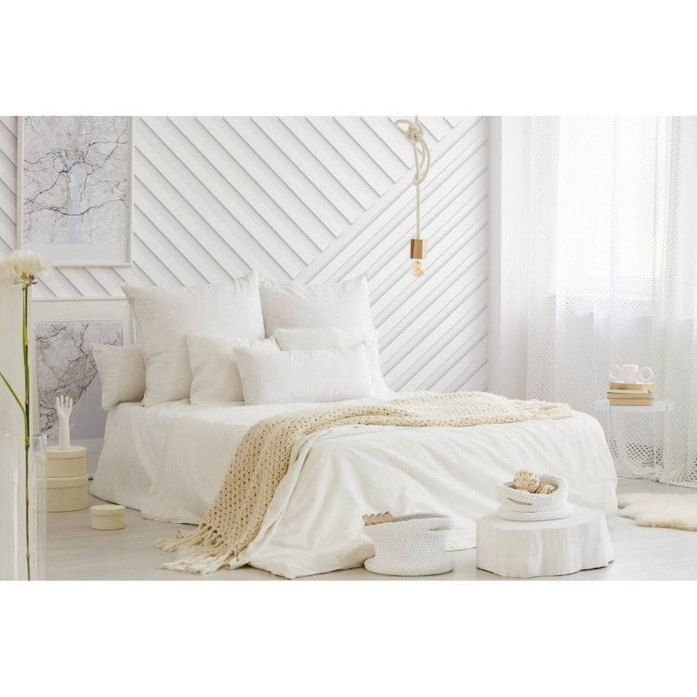 Kit com 5 Barras Boiserie / Ripado de Poliestireno M2 - 10mm X 2,5cm X 2m 10m Branco