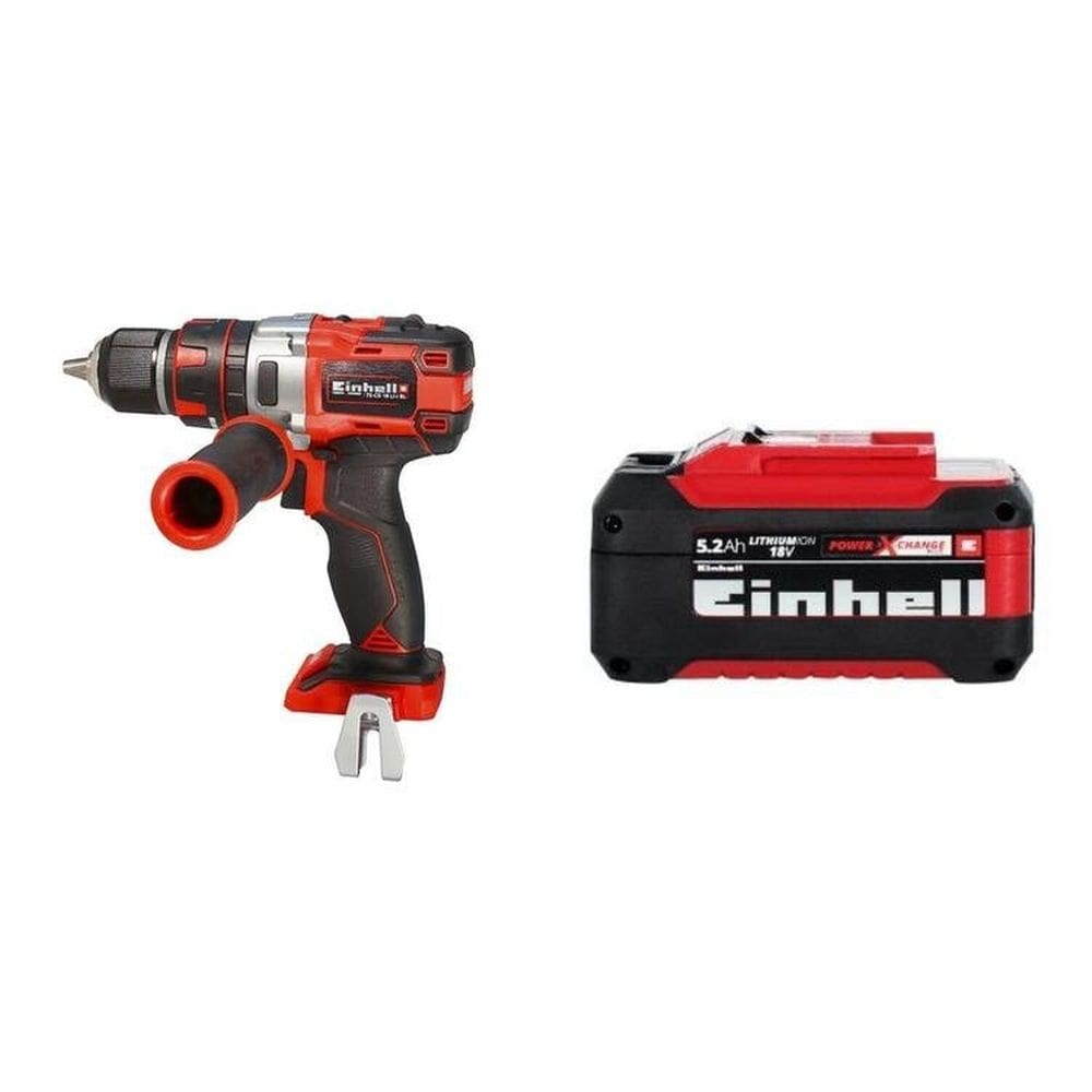 Kit Parafusadeira Te-cd 18 Li-i Brushless Sl 1 Bateria Power X-change 18v 5,2ah Plus Einhell Preto