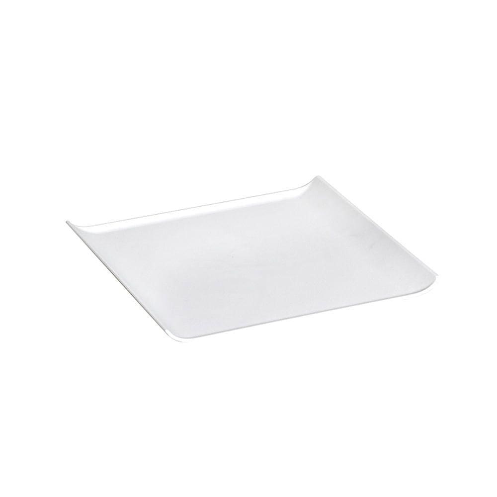 Bandeja Servir Quadrada 30x30 Branca Em Policarbonato Linha Profissional Cook Vem