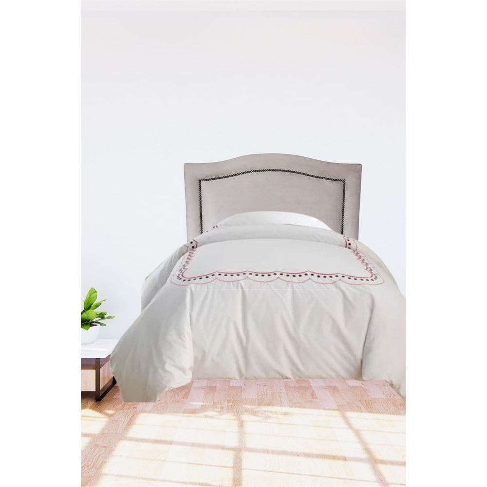 Cabeceira Para Cama Box Solteiro Línea Veludo Off White