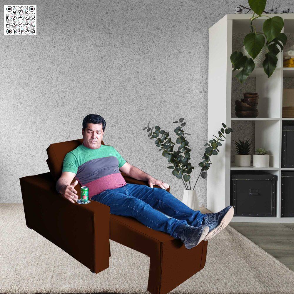 Poltrona Imperial Com Assento Retratil Eletrica Suede Conforto Modernidade e RequinteTerraCota