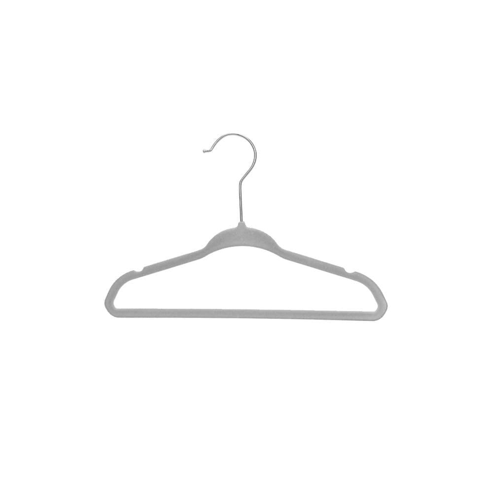 Kit De 10 Cabides Infantis De Veludo Toqzinho Cinza - Oikos