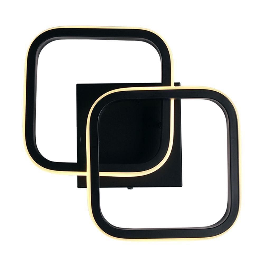 Plafon Taschibra Village Square Led 10w 3000k Luz Amarela Bivolt Preto