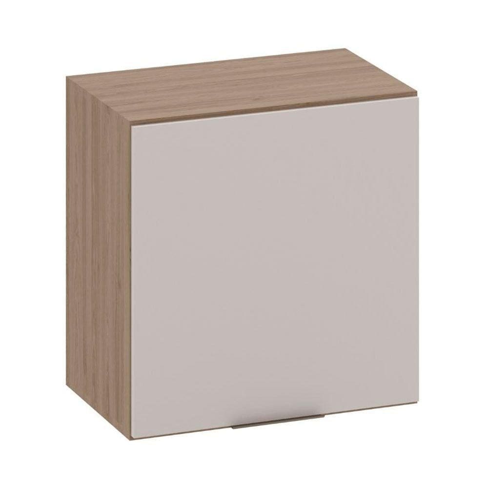 Armário Aéreo 58 Cm 1 Porta Etna Poliman Móveis Carvalho Oak E Off White