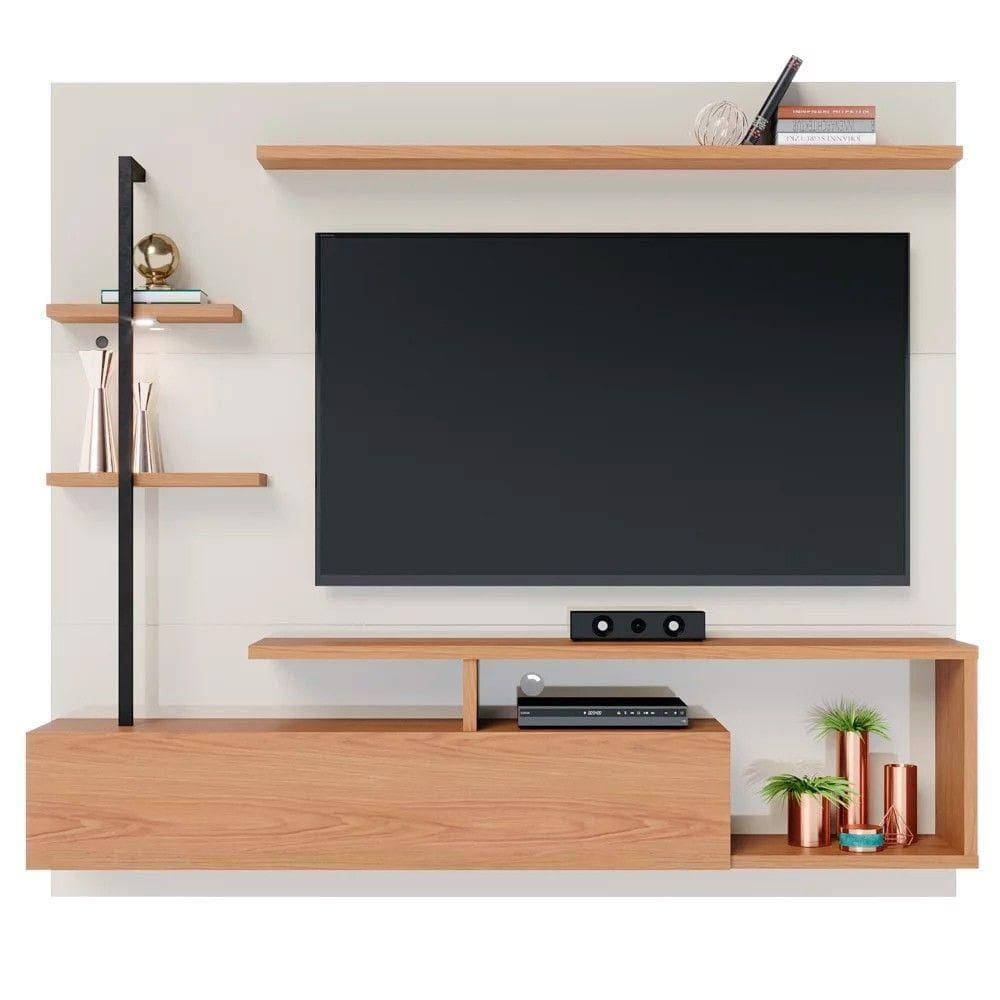 Painel Bancada Suspensa Para Tv 58\" Maragogi Off White