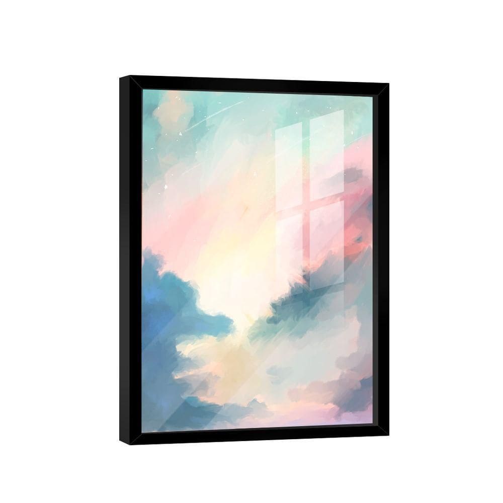 Quadro Abstrato Branco Rosa -- Br Artes