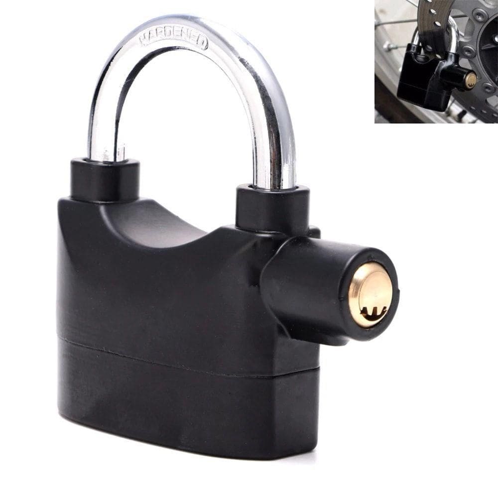 Cadeado Com Alarme Sirene 110Db Moto Anti Furto Som Alto Segurança Casa