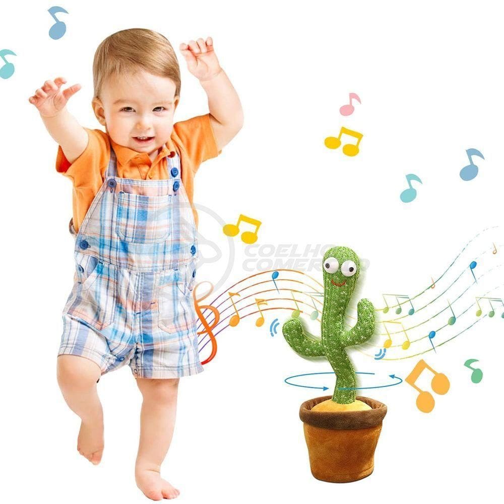 Brinquedo Infantil Cacto Dançante Pelúcia 120 Músicas Usb