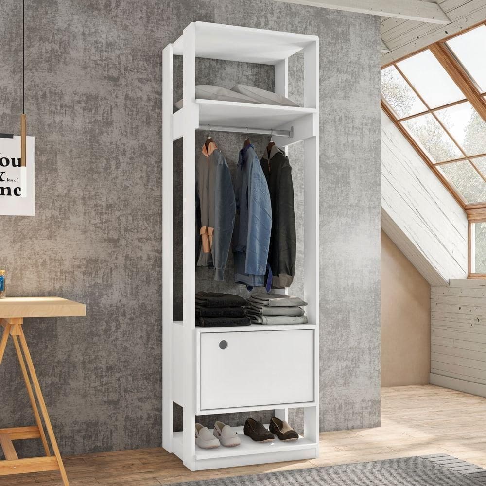 Guarda Roupas Francia Branco Com Porta