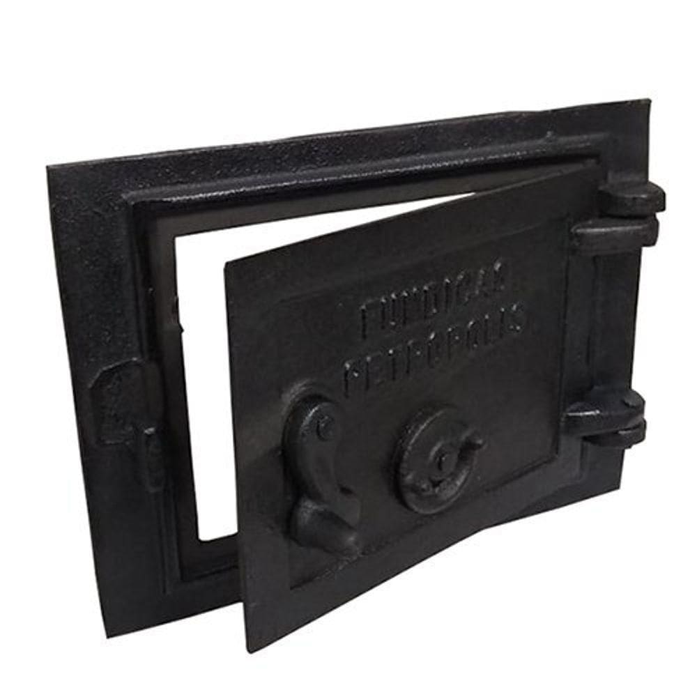 Porta Ferro Fundido Fornalha Cinzeiro Fogão A Lenha Suspiro Frontal 28x35cm