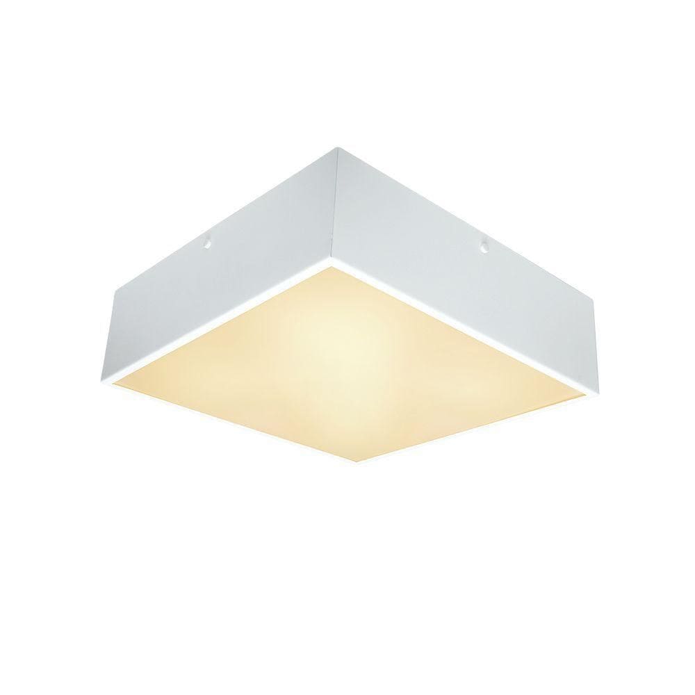 Plafon Taschibra Quadra Quadrado 4xe27 Bivolt Branco