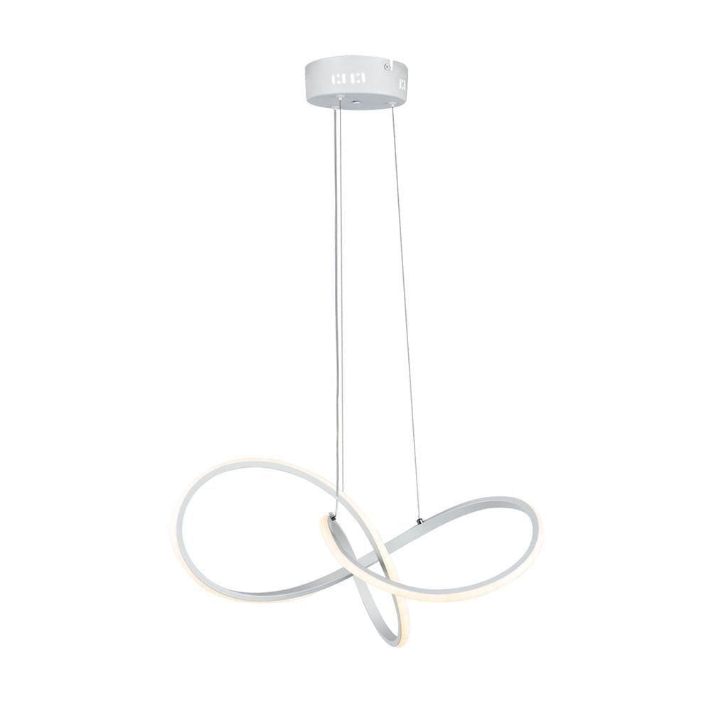 Lustre Pendente Taschibra Design Tóquio 30w Led 45cm Luz Quente 3000k Bivolt Branco