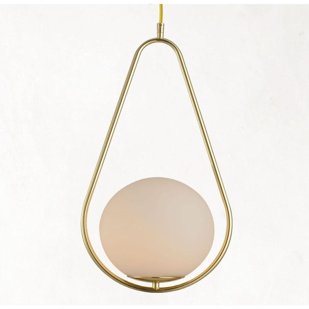 Lustre Pendente Bravalumi Pérola Fallen Globo E27 Bivolt Ouro