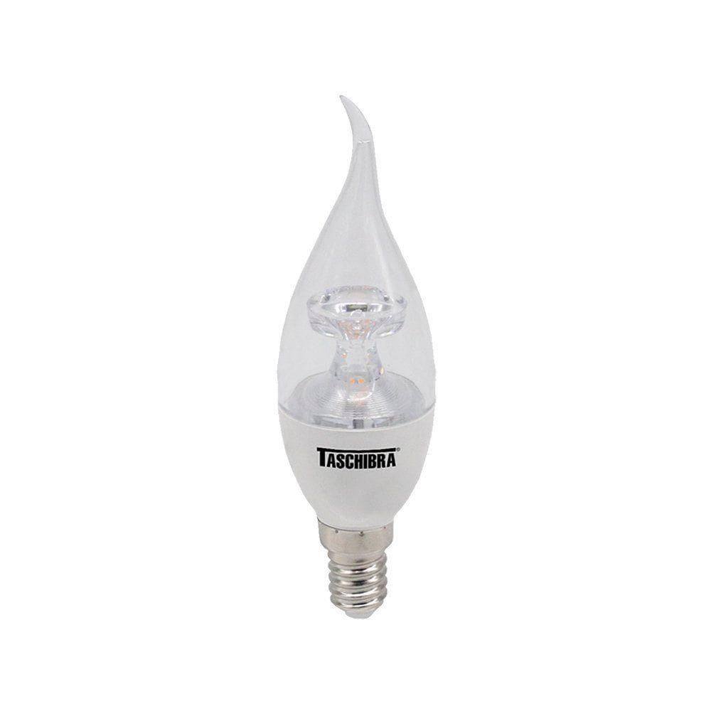 Lâmpada Led Vela Bico Torcido Tvl 3w Taschibra E14/e27 Bivolt 2700k Luz Quente