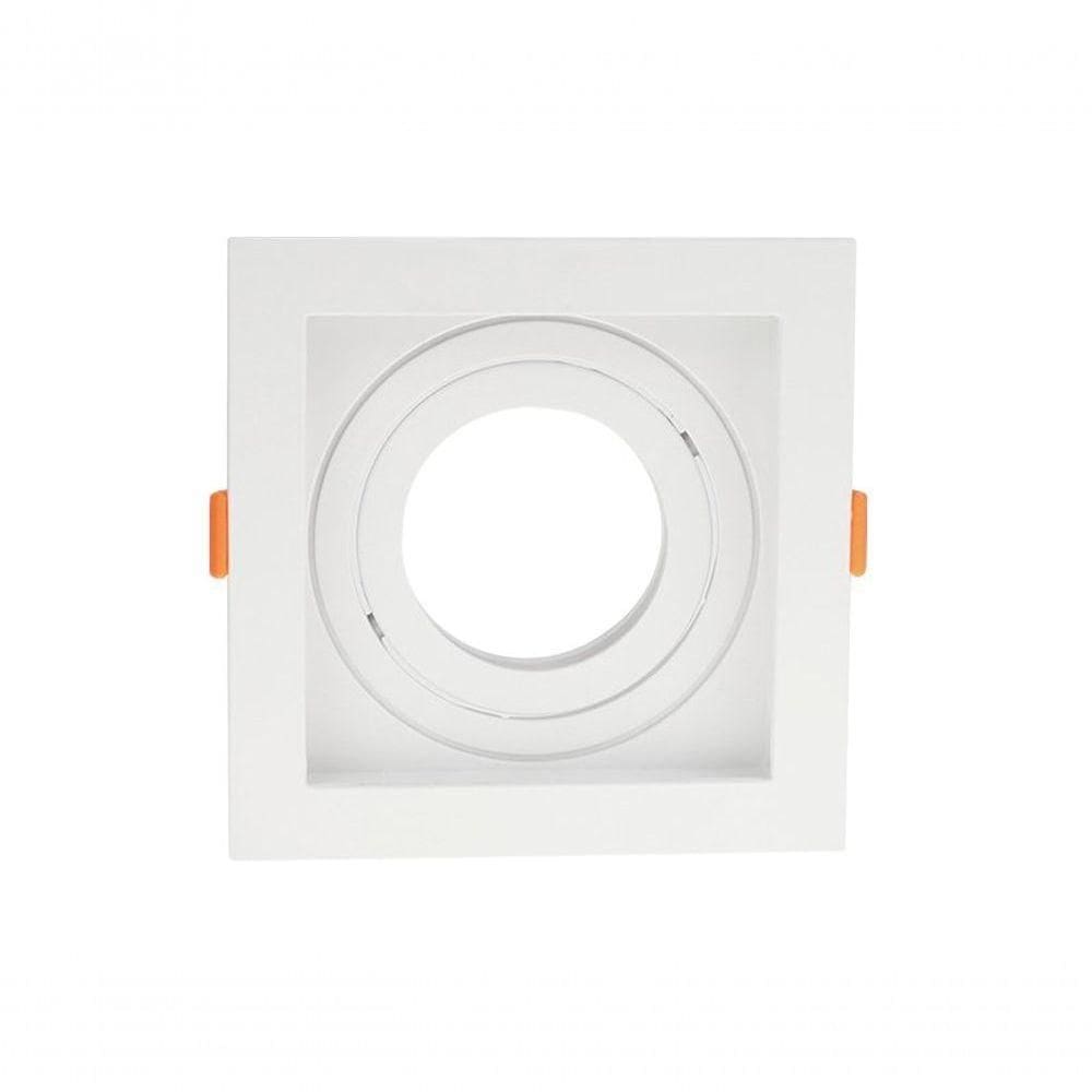 Spot Recuado De Embutir Quadrado Móvel Par 20 Branco Taschibra