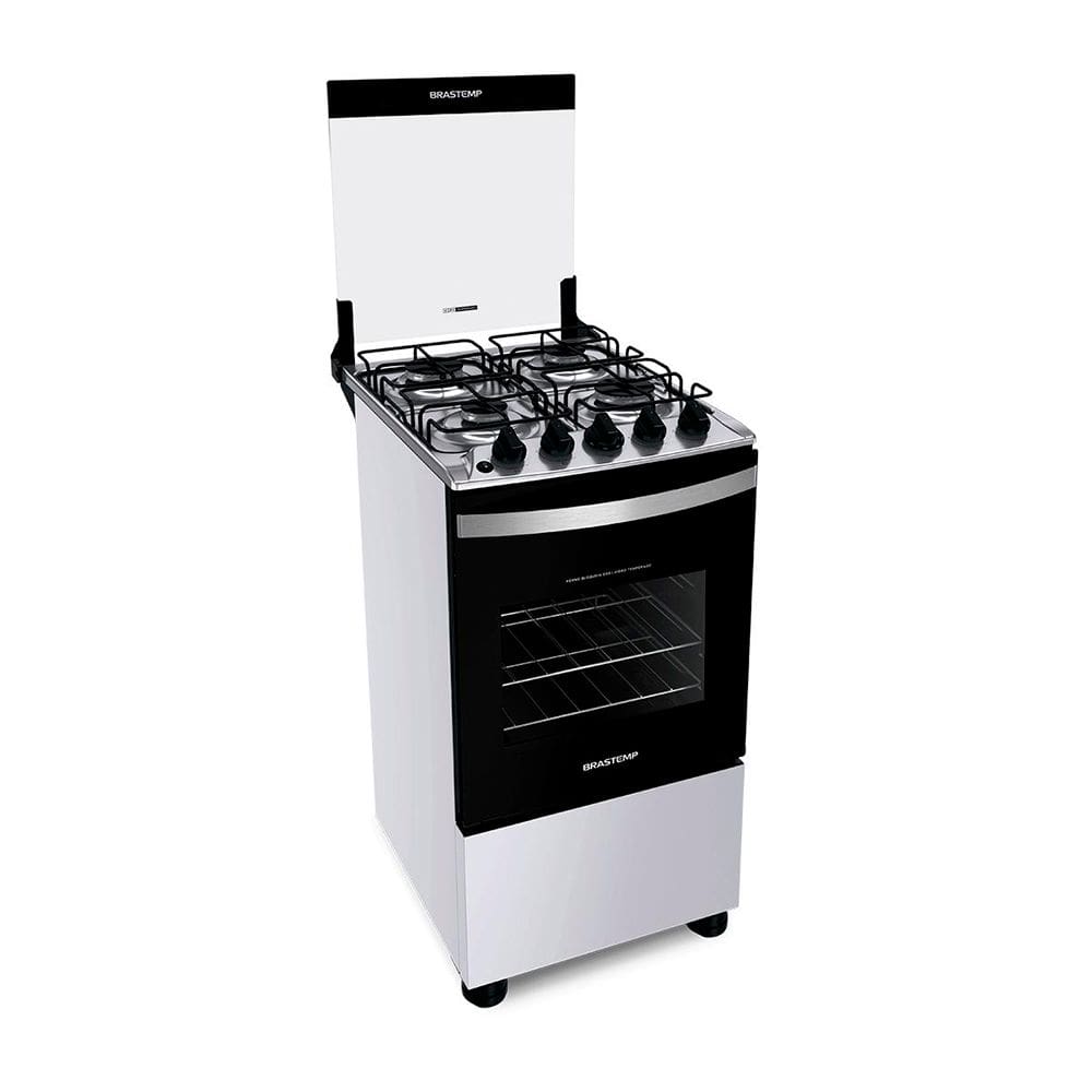 Fogão 4 Bocas a Gás Brastemp BFO4NBBUNA com Acendimento Automático Branco Bivolt
