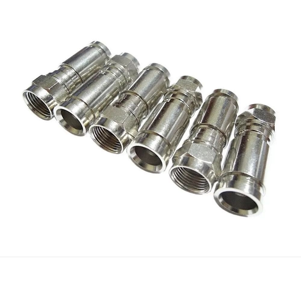 Kit 10 Peças Conector de Compressão RG6 Metal Alta Qualidade