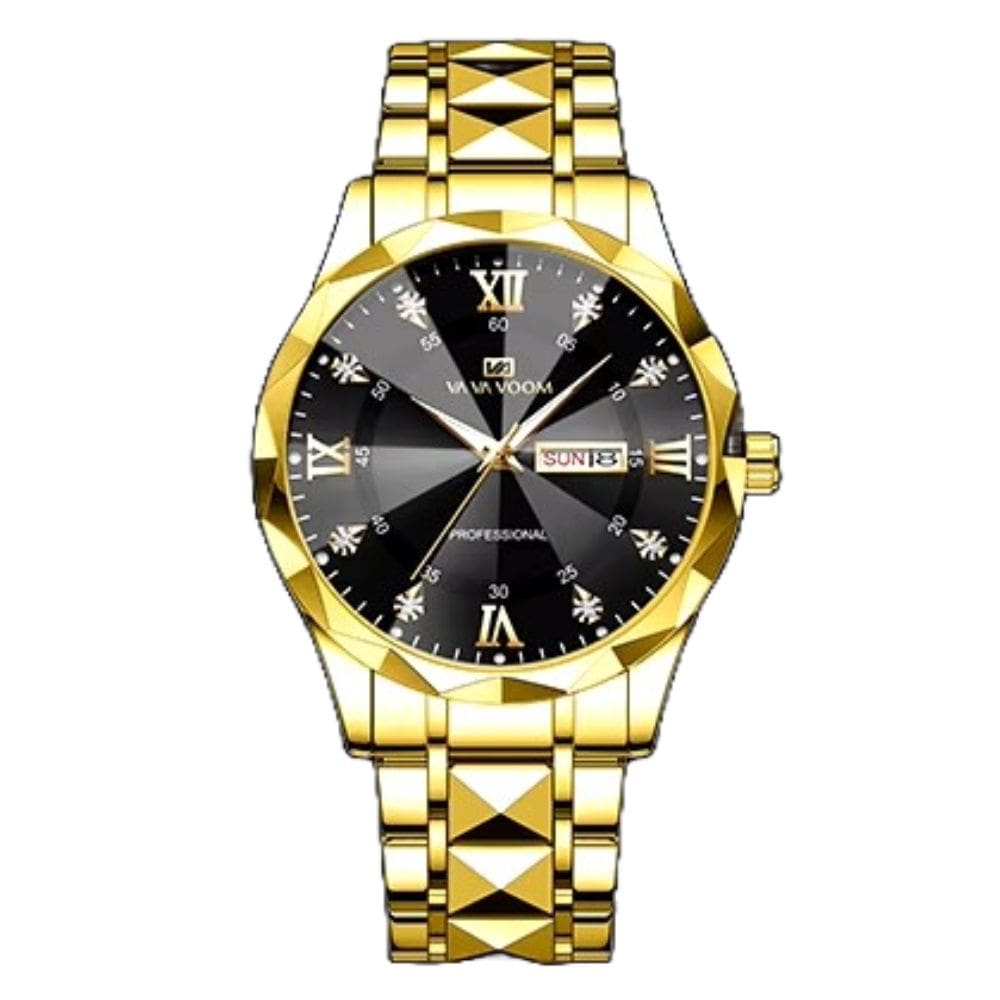 Relógio De Pulso Masculino Luxo Pulseira De Aço Va Va Voom