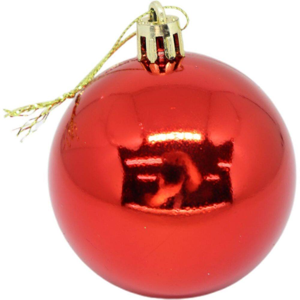 Enfeite Para Decoracao Natal Bola 6Cm Cor Vermelho Pct.C/06