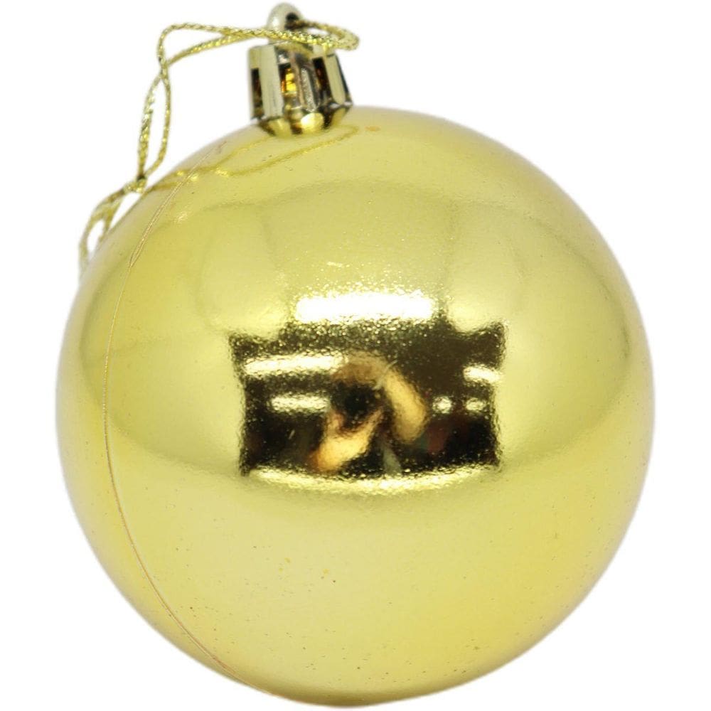 Enfeites Para Decoracao Natal Bola 6Cm Cor Ouro Pct.C/06