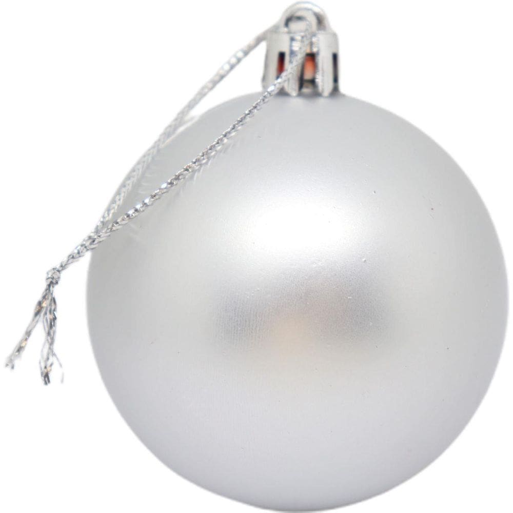Enfeites Para Decoracao Natal Bola 6Cm Cor Prata Pct.C/06