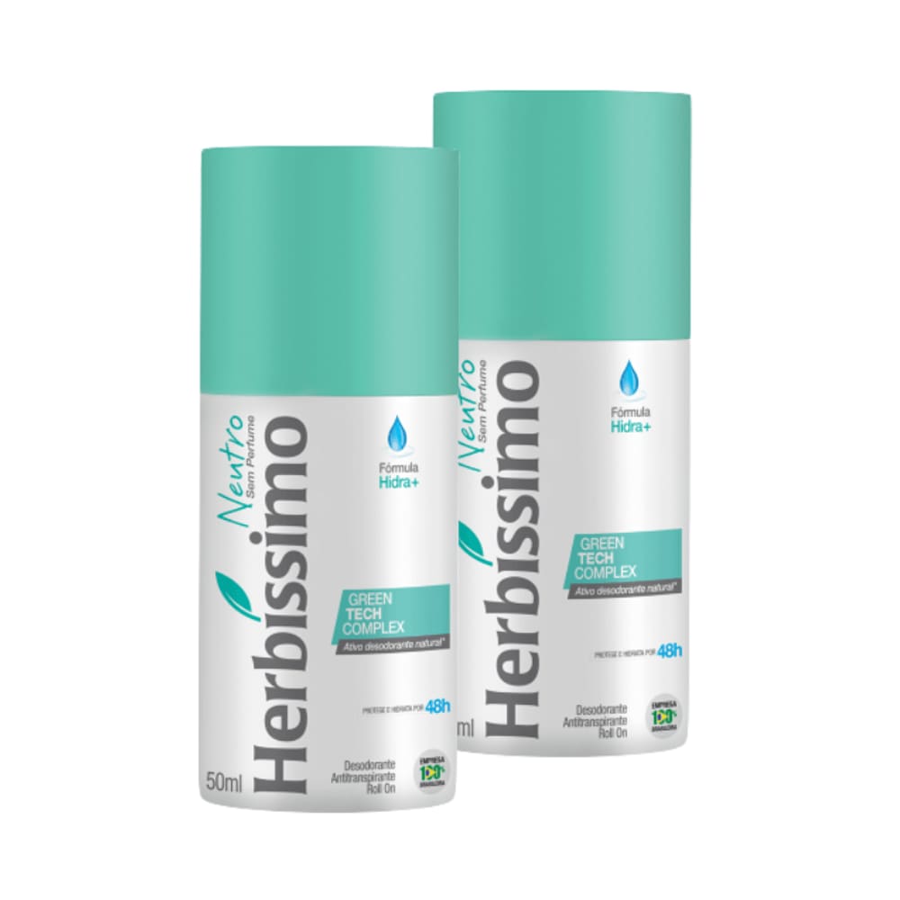 Kit Desodorante Roll-On Herbíssimo Neutro 50Ml - 2 unidades