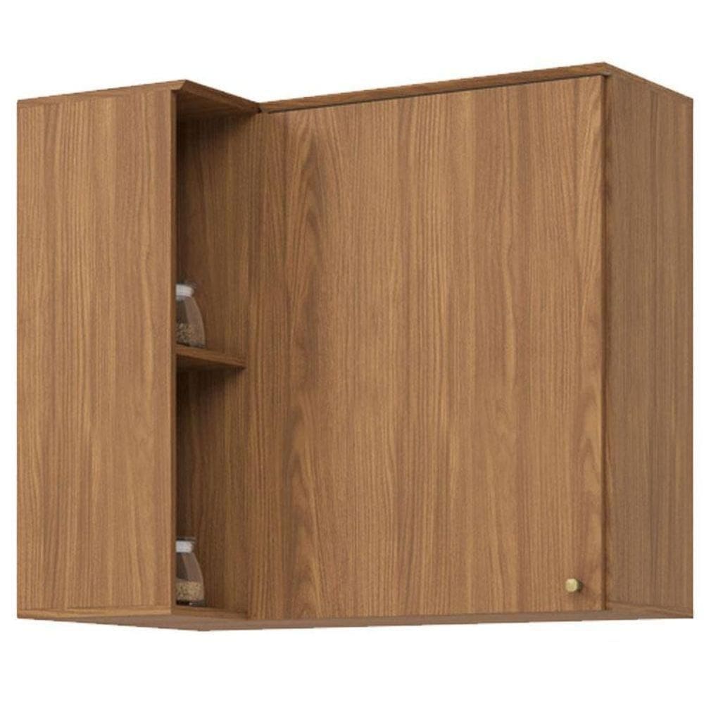 Armário Aéreo De Cozinha Requinte Canto Reto 1 Porta Nature - Henn