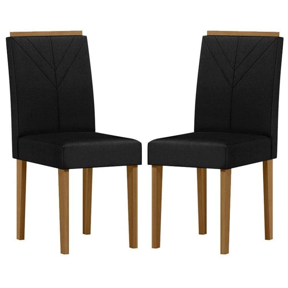 Cadeira Para Mesa De Jantar Amanda Kit 2 Peças Ype Veludo Preto - New Ceval
