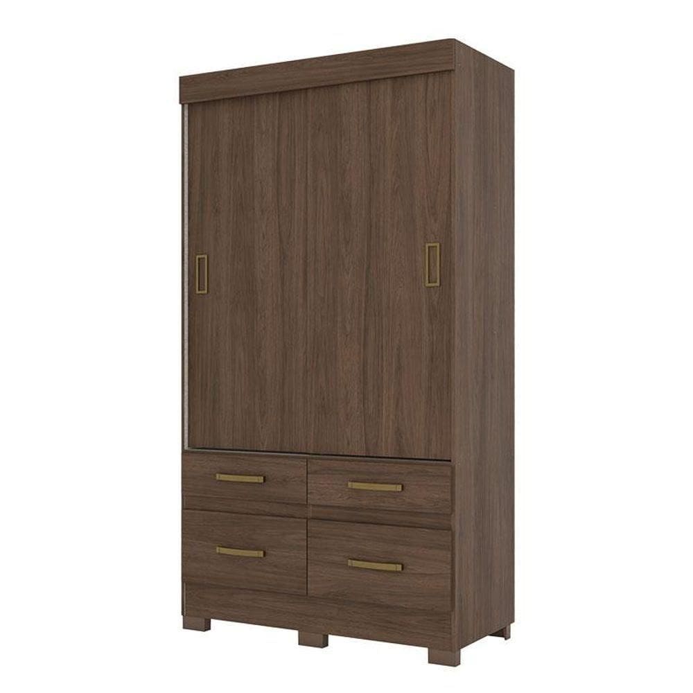 Guarda Roupa Solteiro Marel Castanho Flex - Briz Móveis