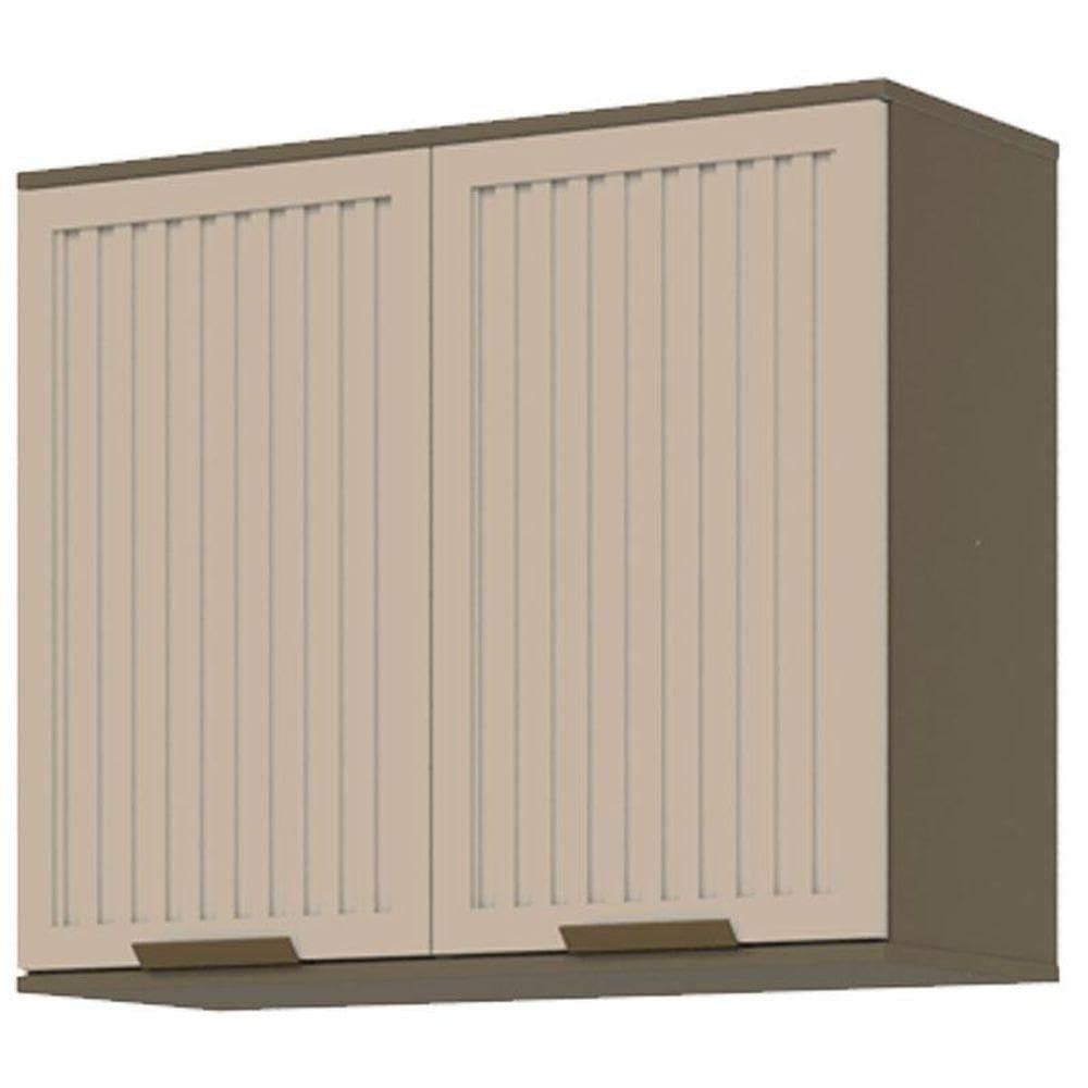 Armário Aéreo 2 Portas Ripado 80 Cm Connect Duna Cristal - Henn