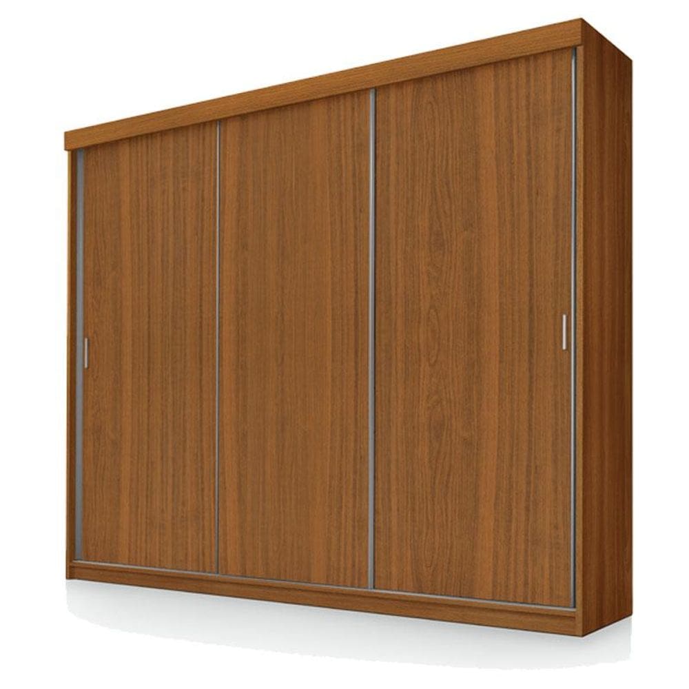 Guarda Roupa Casal Ímola 3 Portas de Correr Carvalho New - Luapa