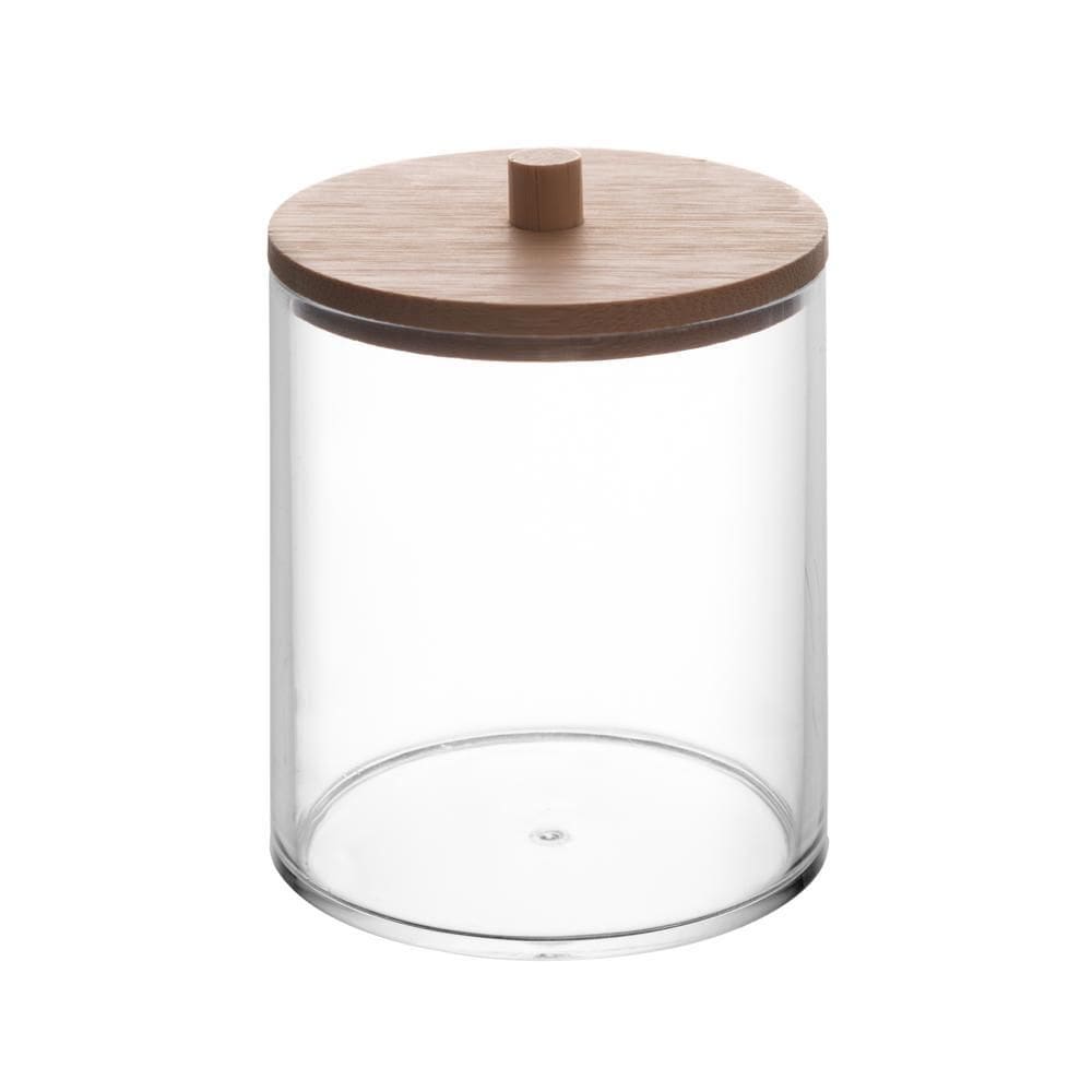 Porta Cotonete com Tampa de Bambu My Box 7cm