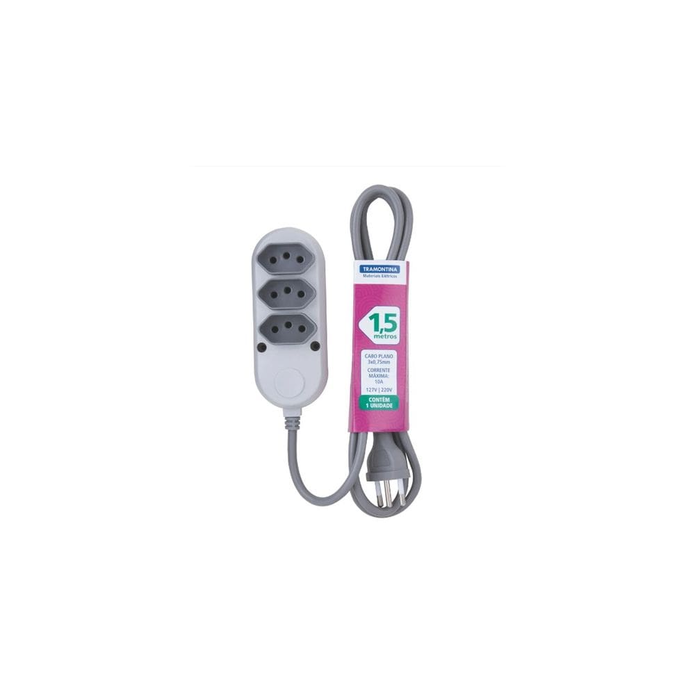 Extensão Múltipla 3 Tomadas 2P+T 10 A 250 V 1,5 m - Tramontina