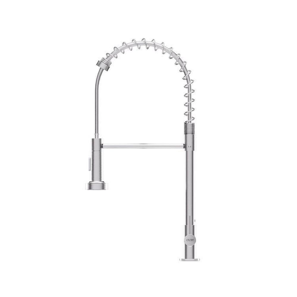 Kit Torneiras Gourmet Bancada Cozinha Escovada Água Fria Civitt Cromado