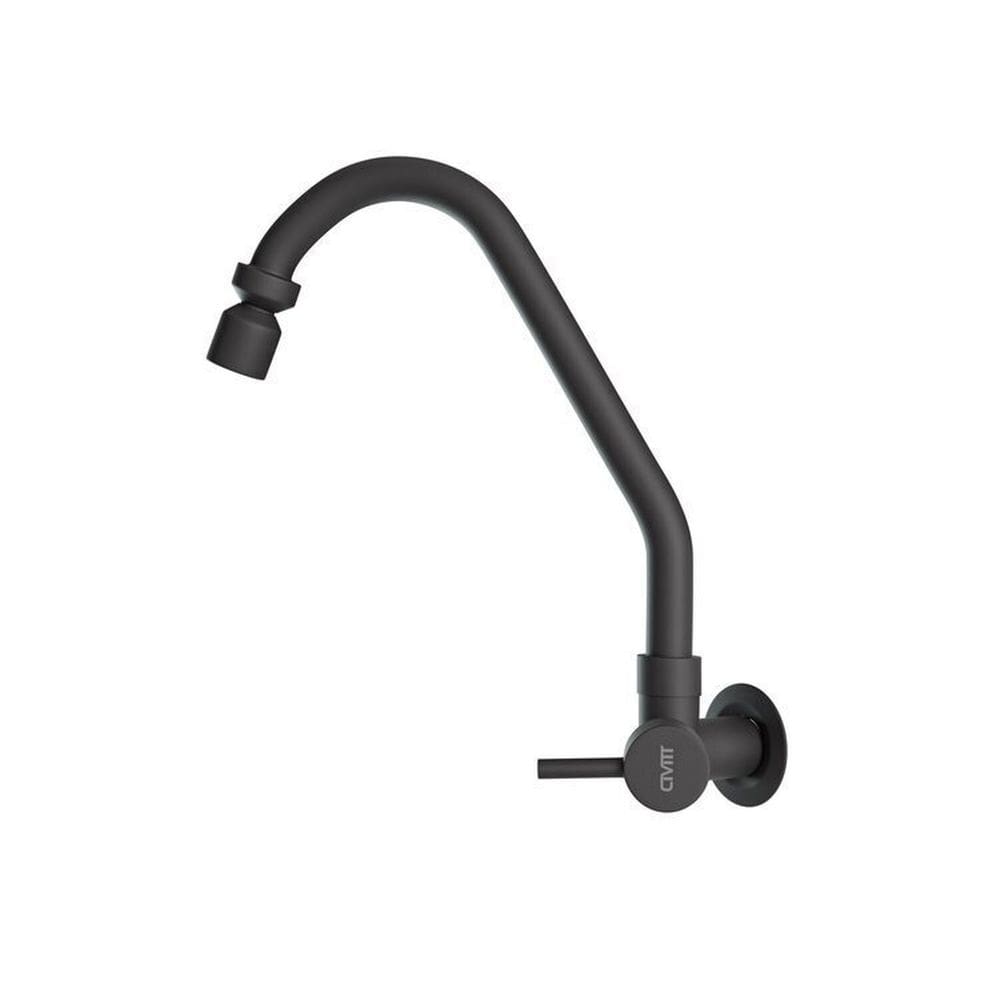 Kit 3 Torneiras Metal de Cozinha Parede 1/4 de Volta Civitt Preto