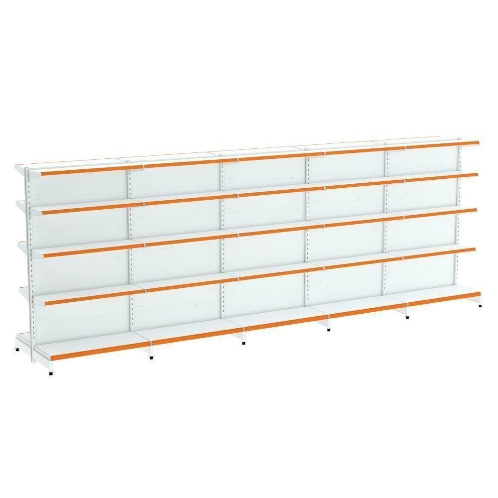 Kit 5 Módulos De Gôndolas Centro 2,02 Fit40 Amapá Expositor Branco