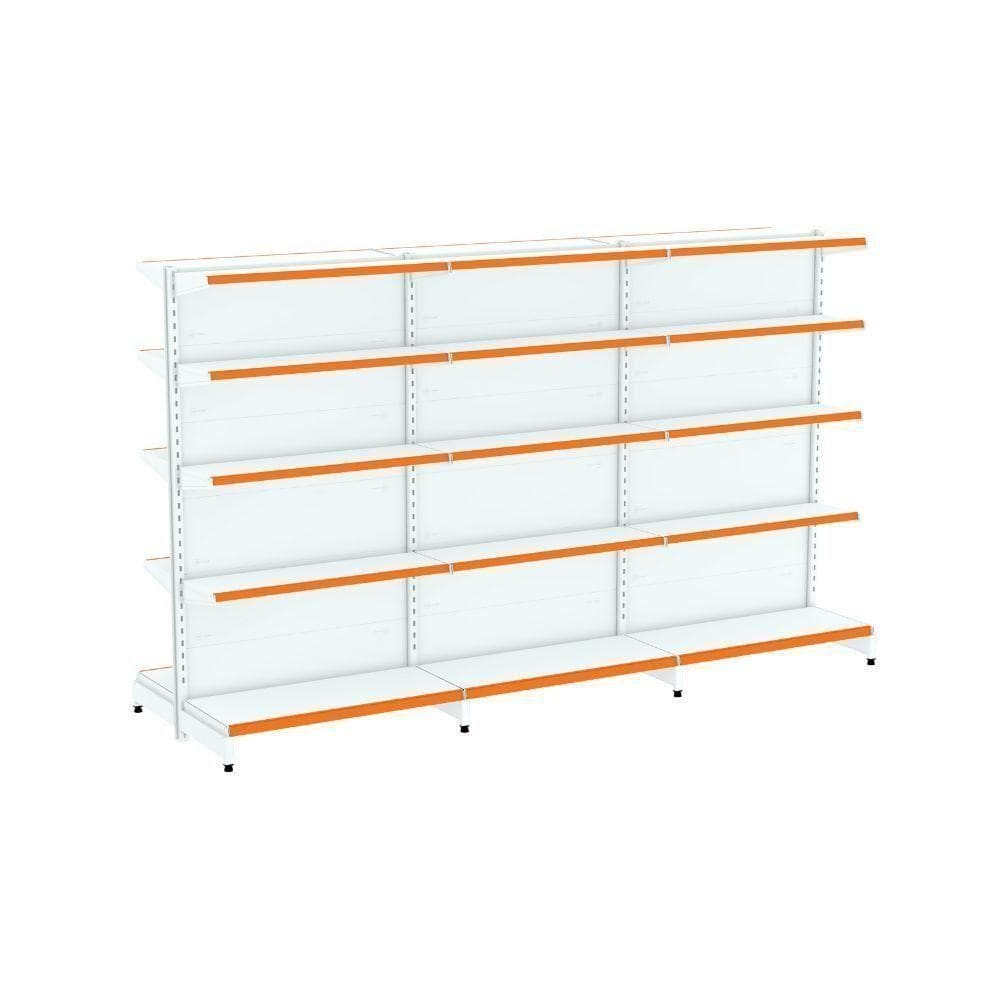 Kit 3 Módulos De Gôndolas Centro 2,02 Fit40 Amapá Expositor Branco