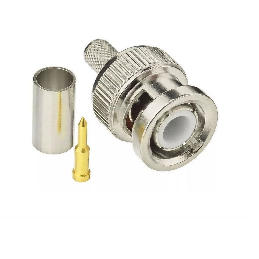 Kit 10 Peças Conector BNC Macho para Crimpar RG58
