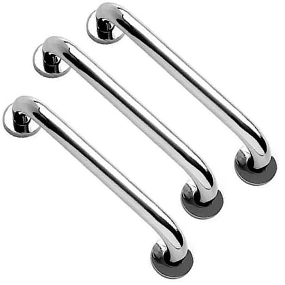 Alça de Apoio Kit 3 Unidades Barra 30cm Inox Acessibilidade Cadeirante Deficiente Banheiro Box Corrimao Suporte