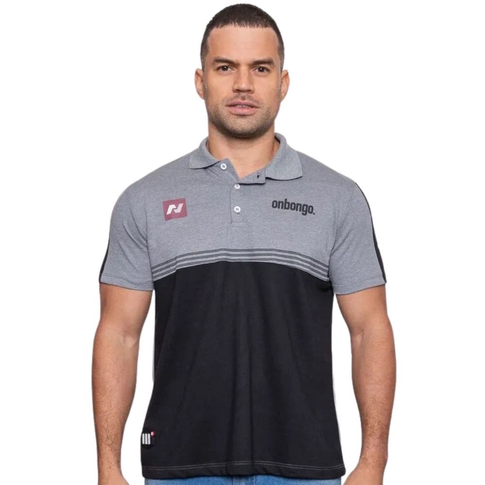 Camisa Polo Masculina Onbongo Djow Cinza Mescla ON311
