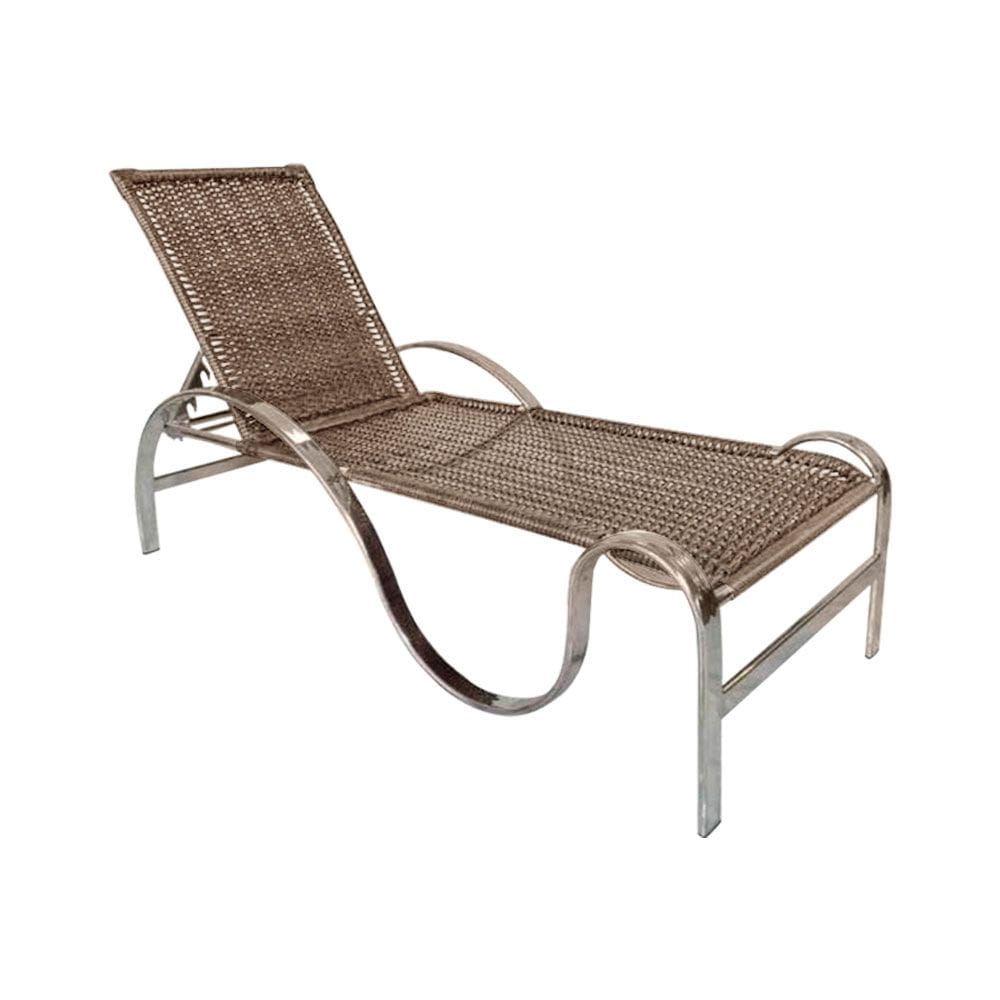Espreguiçadeira Em Corda Náutica Para Área Gourmet Bertioga Estrutura Alumínio - Rami