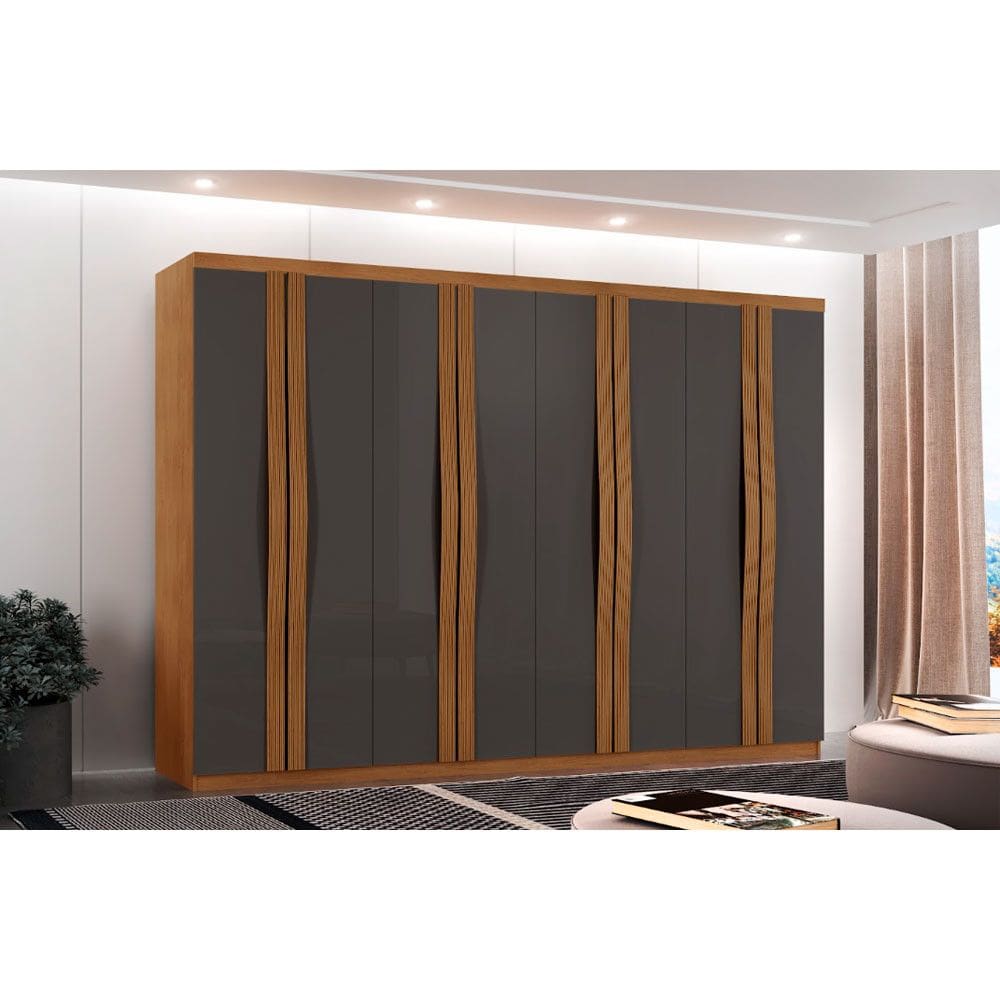 Guarda Roupa Casal Dunas com 8 Portas e 4 Gavetas Moderna
