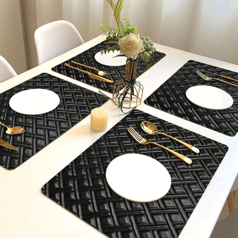 8 Jogo Americano Bag Alto Padrão Impermeável Pt Pvc