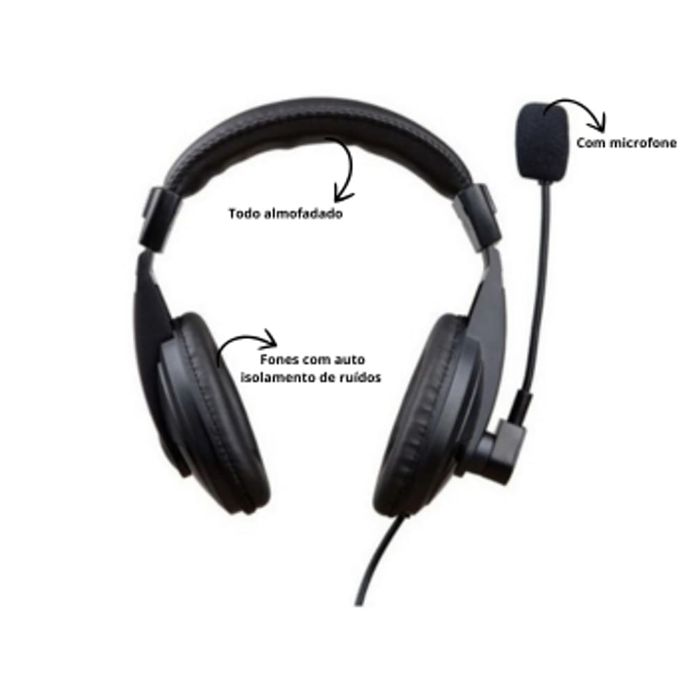 Fone Headset Home Office Telemarketing Callcenter Usb
