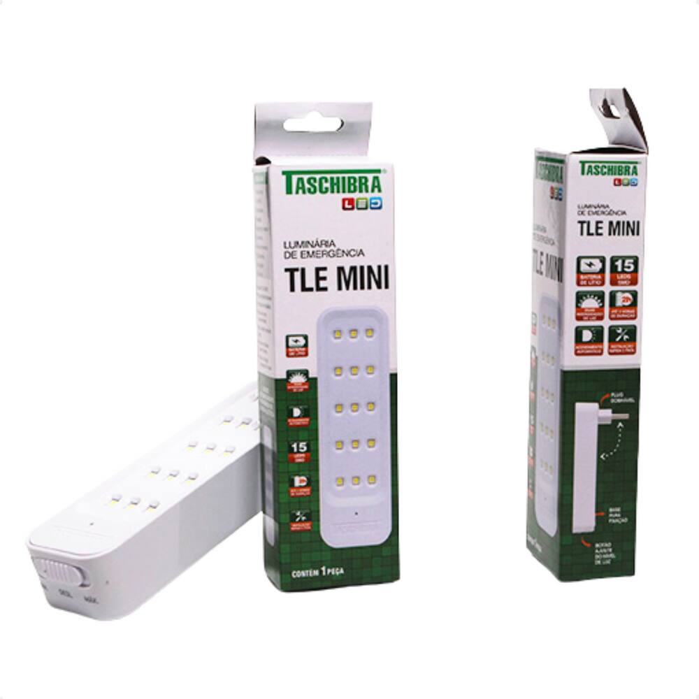 Luminária de Emergência Taschibra TLE Mini Recarregável Bivolt